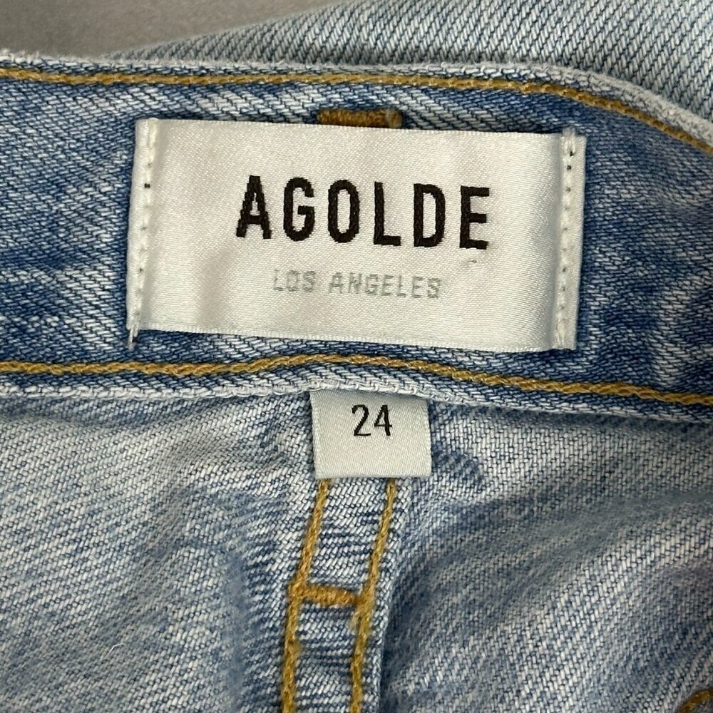 Agolde Riley Crop Distressed Shatter Jeans - Picture 5 of 10